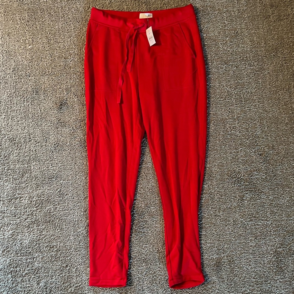 Lou and Grey for Loft signature soft sweatpants, red, size S, NWT